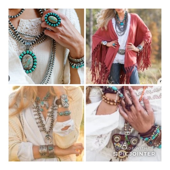 Artisan Crafted Turquoise Vegan Leather Western, Boho Style Bracelet - Picture 4 of 8